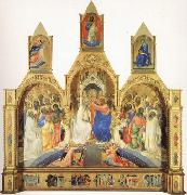 Lorenzo Monaco, The Coronation of the Virgin with Saints and Angels The Annunciation and The Blessing Redeemer